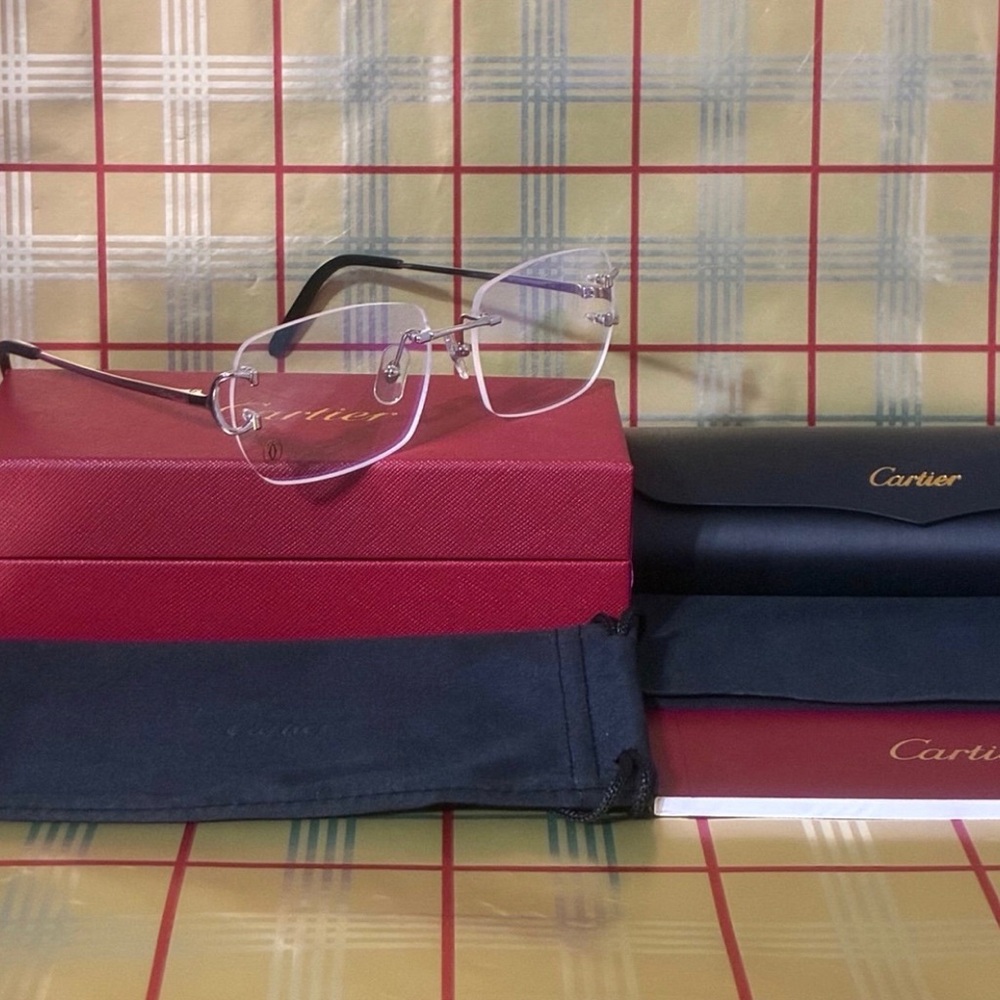 Cartier Unisex Big C Rimless Glasses
